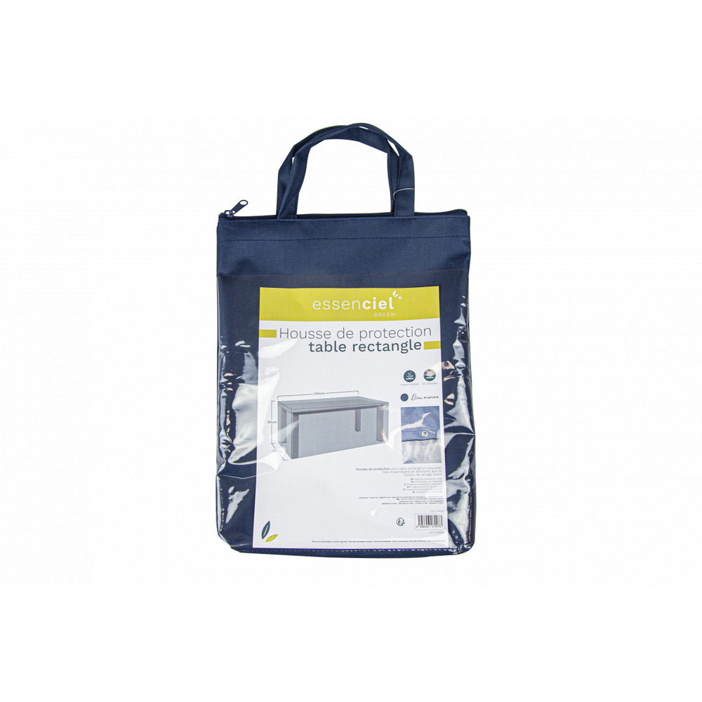 Housse de protection table rectangulaire bleu marine - polyester