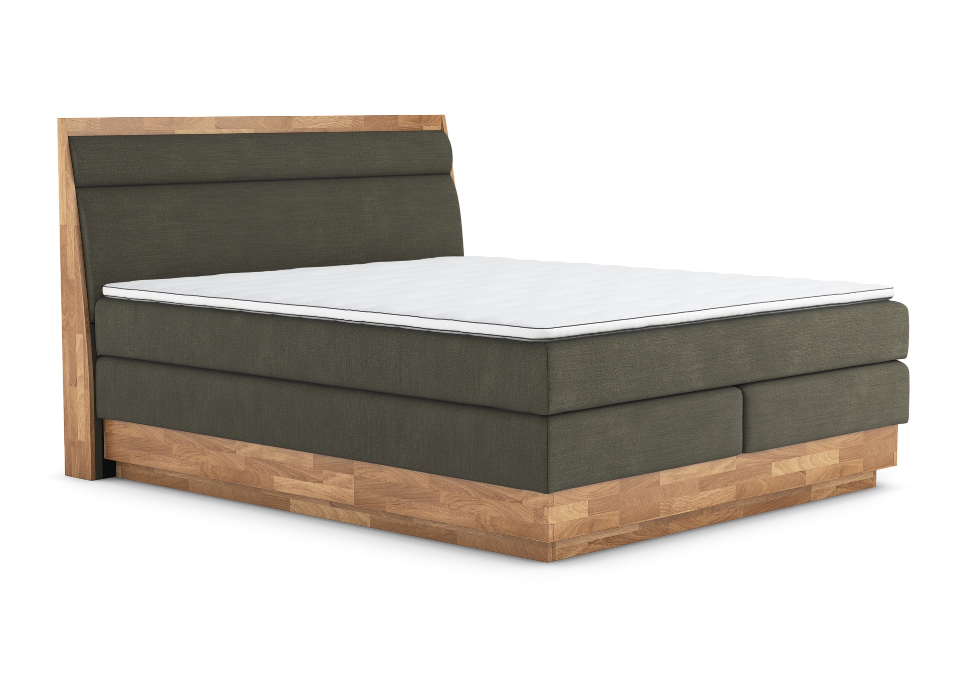 VALMONDO Boxspringbett IMOLA III 180 x 200 cm grün/ braun