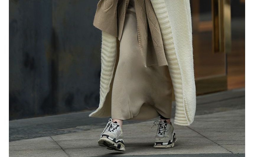 Sistyr - Kabelgebreide lange cardigan