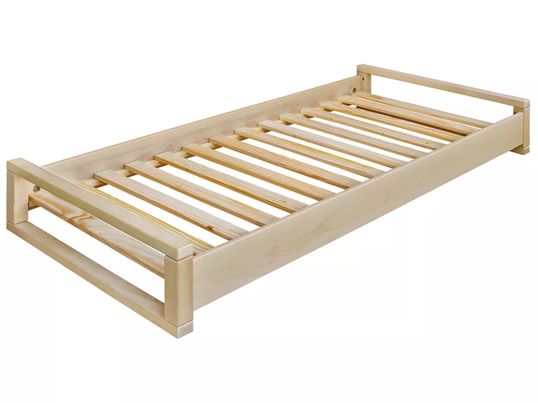 Lit gigogne 90x200cm bois massif bois POKA