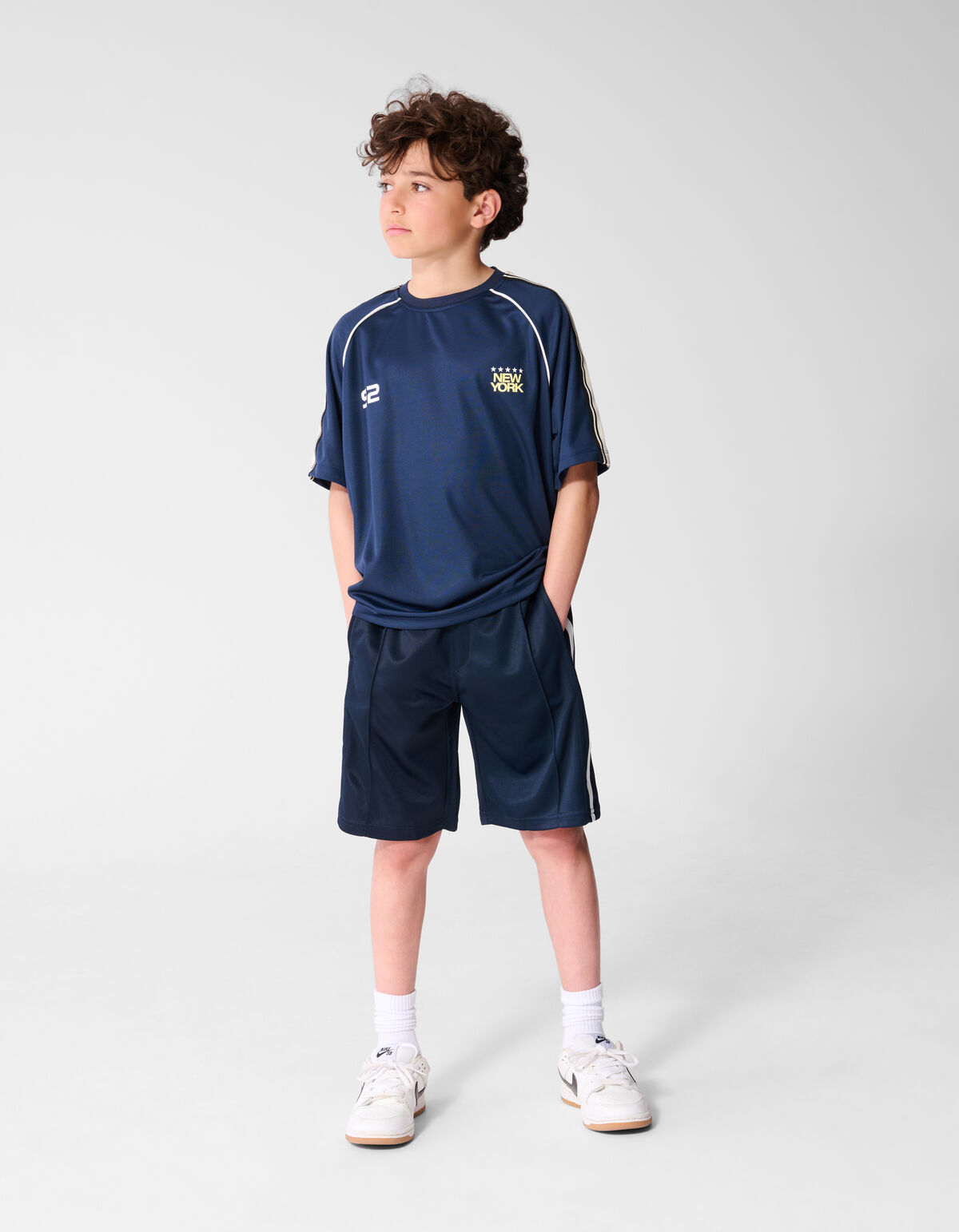 Sporty Tape T-shirt Donkerblauw