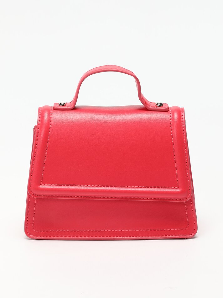 Bolsa transversal pequena em couro sintético - Fúcsia
