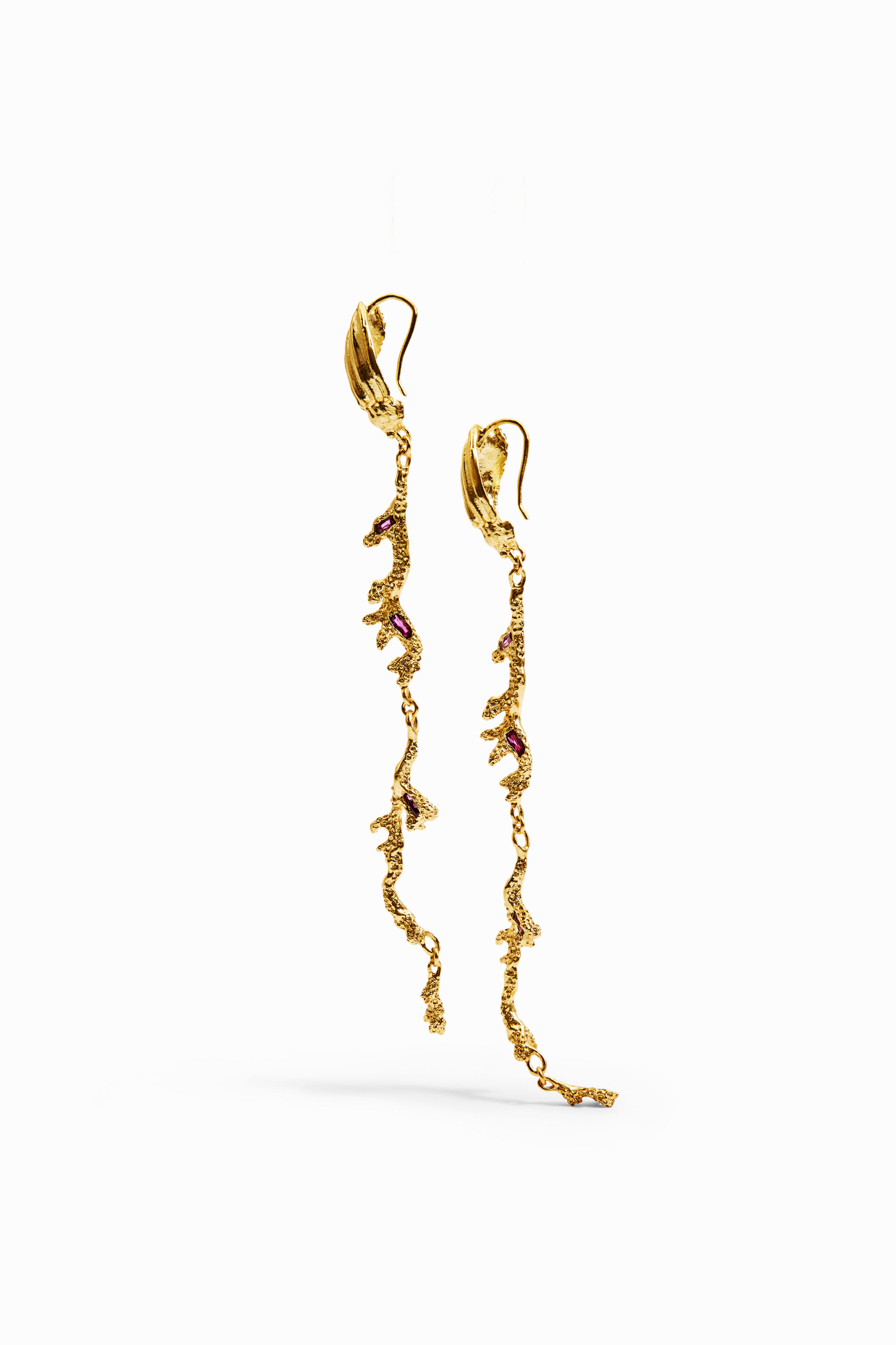 Longues boucles d'oreilles plaquées or Zalio