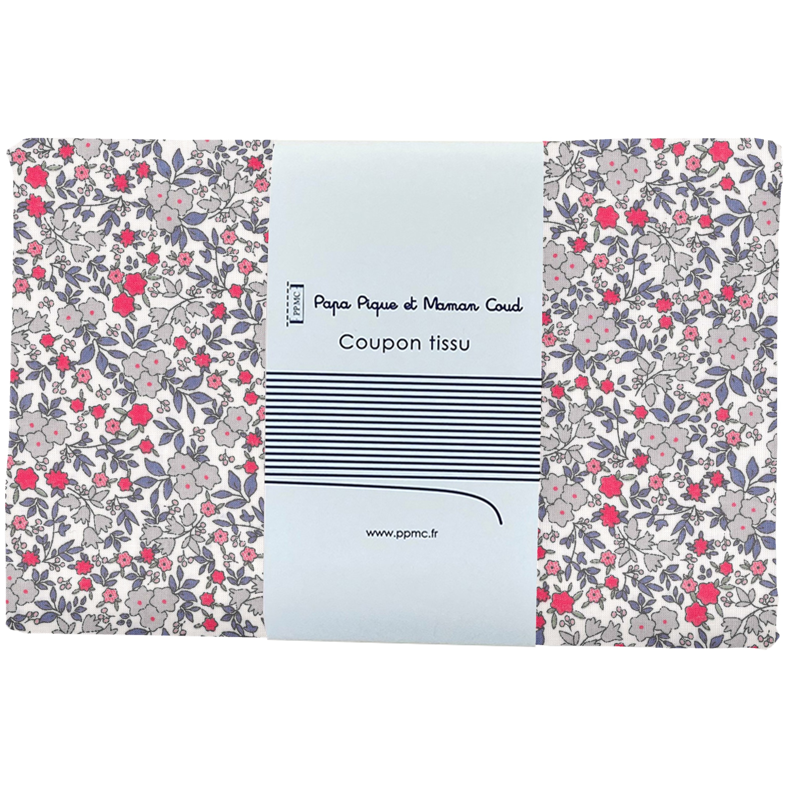 Coupon Tissu 1 M Serenade Rouge Gris