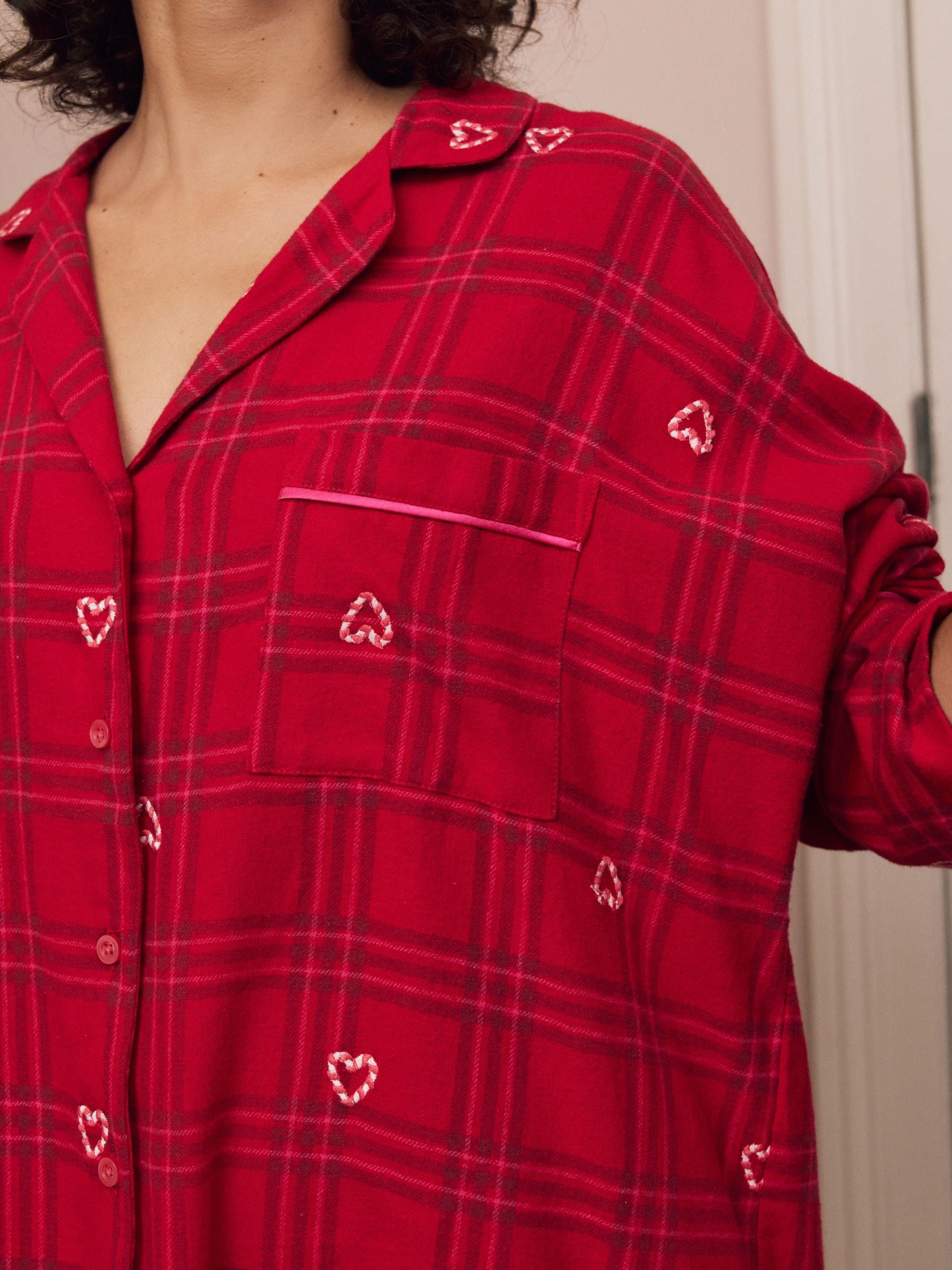 Bordeauxrood - 100% Cotton Flannel Nightshirt