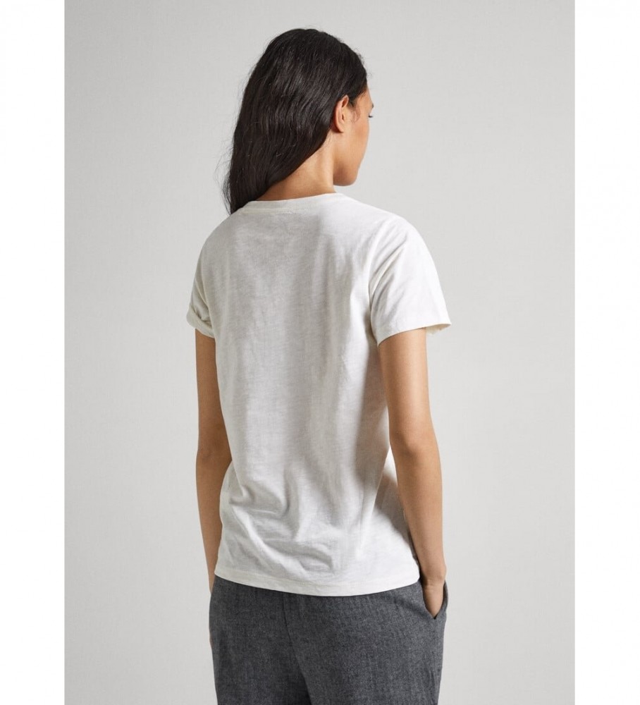 Camiseta de veludo Pepe Jeans, branca
