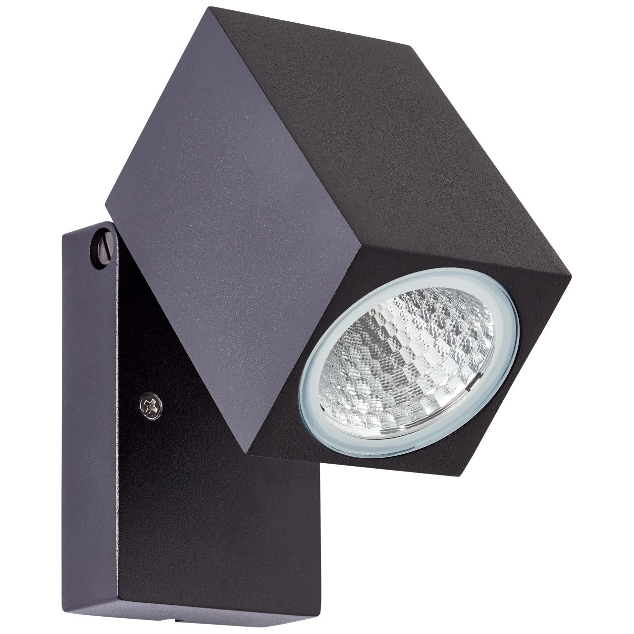 BRILLIANT Burk LED Außenwandstrahler schwarz | 1x LED integriert, 6W LED integriert, (Lichtstrom: 600lm, Lichtfarbe: 3000K)