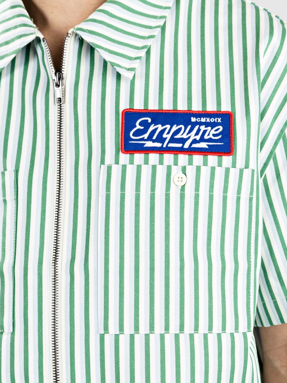 Empyre Glen Striped Zip Shirt white
