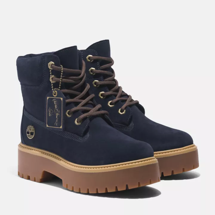 Timberland C.F. Stead Indigo Suede Stone Street 6-Inch Boot pour femme en bleu foncé