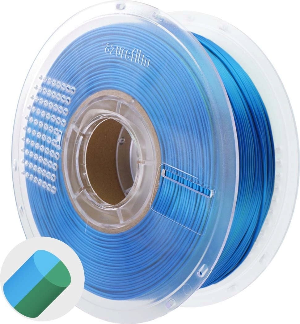 AzureFilm  PLA Silk Dual Color Emerald Surf, 1,75 mm / 1000 g    Glänzende & schimmernde PLA Effekte in Emerald Surf