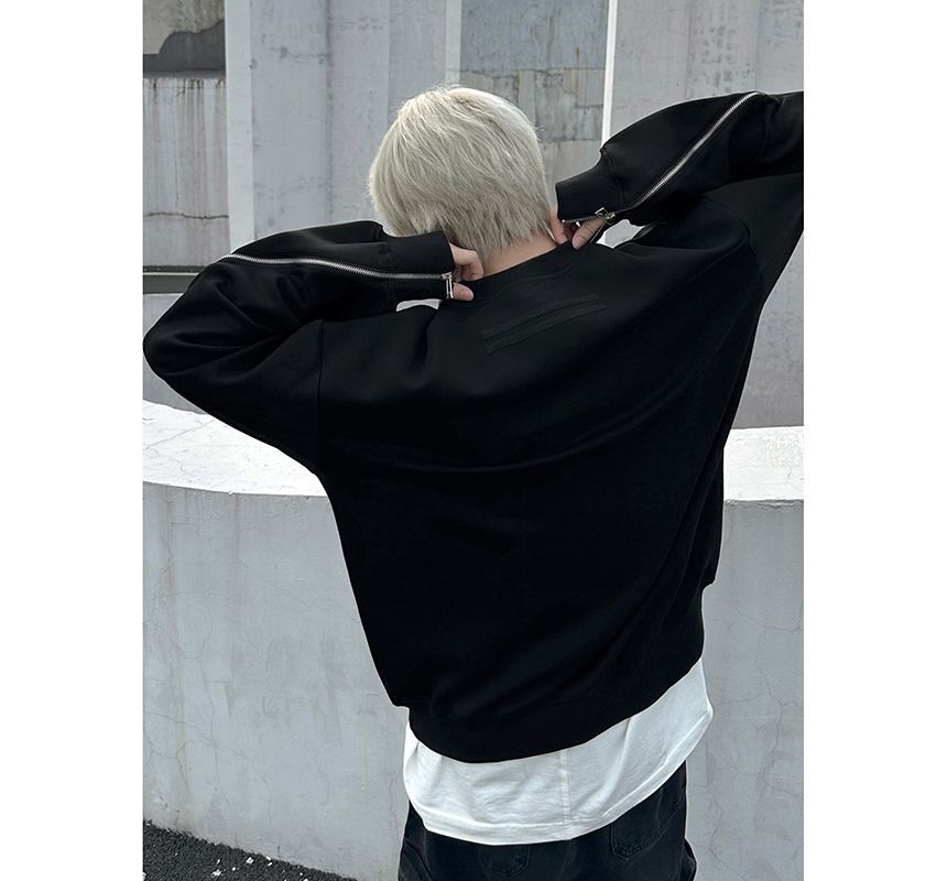 Bay Go Mall - Sweatshirt met ronde hals en rits