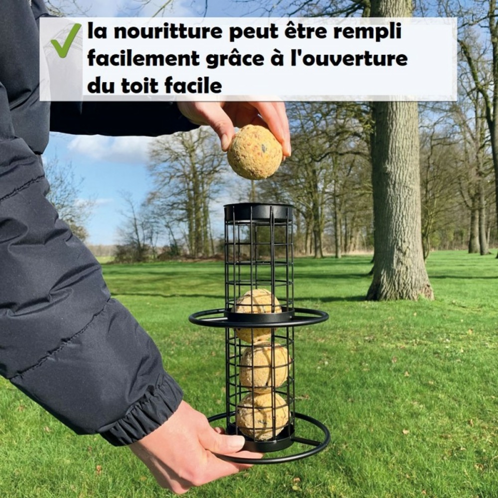 Mangeoire oiseaux extérieur à suspendre pour oiseaux sauvages pour jardin balcon distributeur de nourriture«34717 nourri-silo»