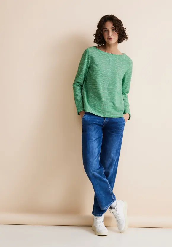 Struktur Langarmshirt - fresh spring green