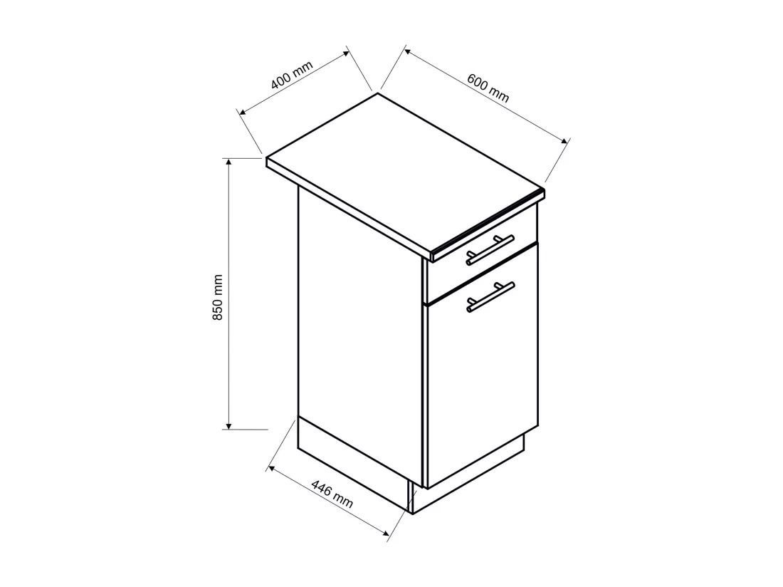 Cuisine complète MILA 6 éléments couleur chêne Artisan avec plan de travail inclus -Longueur 180 cm