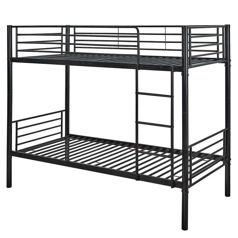 Stapelbed Dixie 90x200cm - metaal - mat zwart