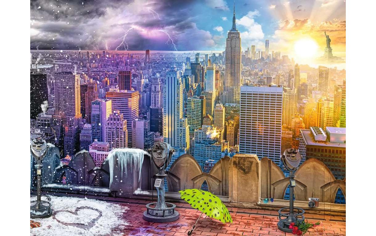Puzzle New York im Winter und SommerPuzzlespass mit Premium-Qualität