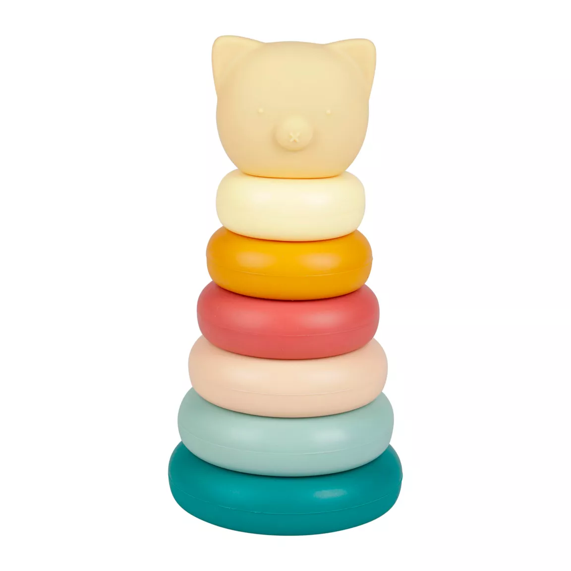 Tour d'anneaux à empiler bébé silicone (16 cm) Ours Multicolore