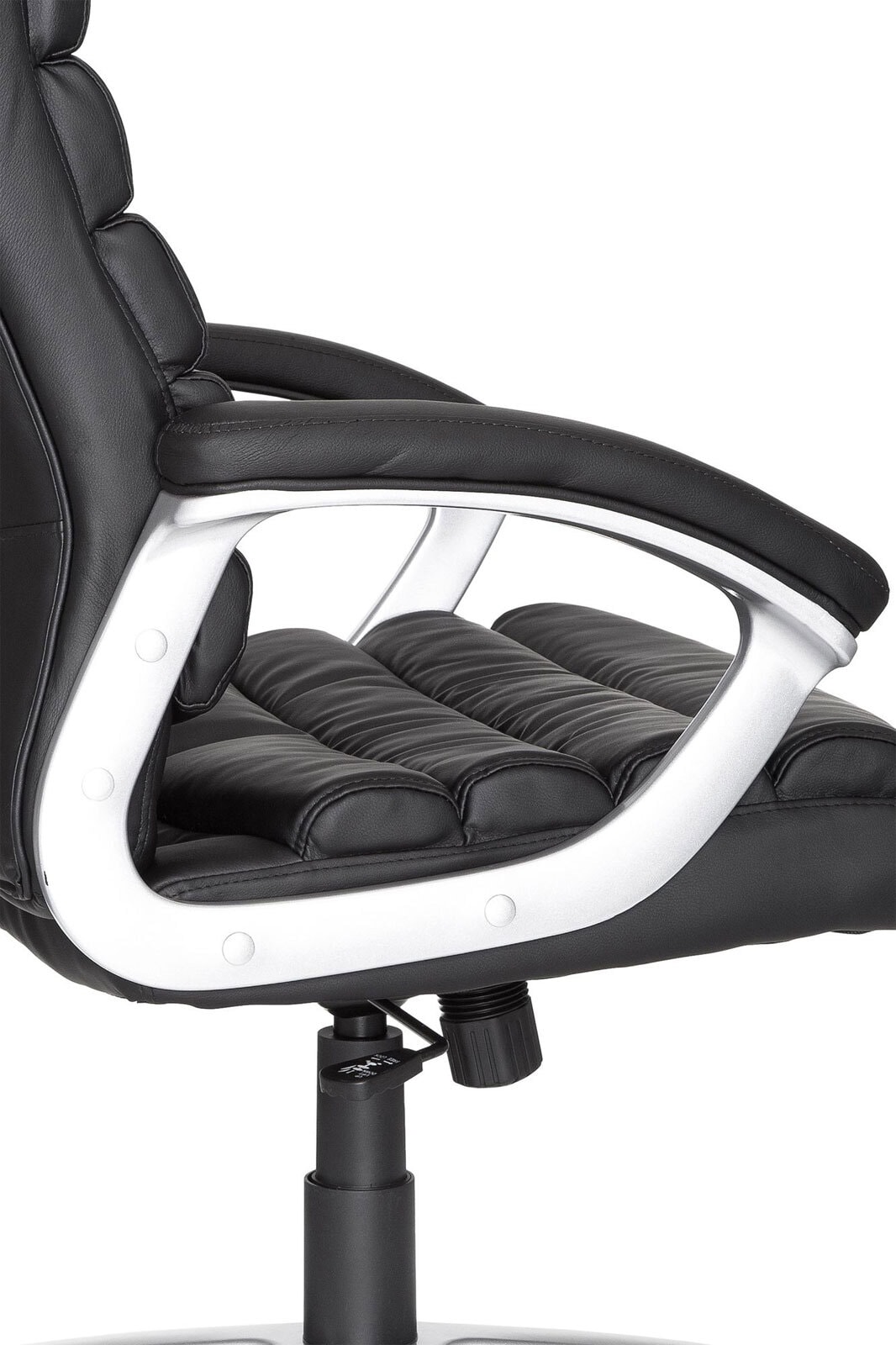 Bürostuhl Lederlook schwarz 60 x 125 cm