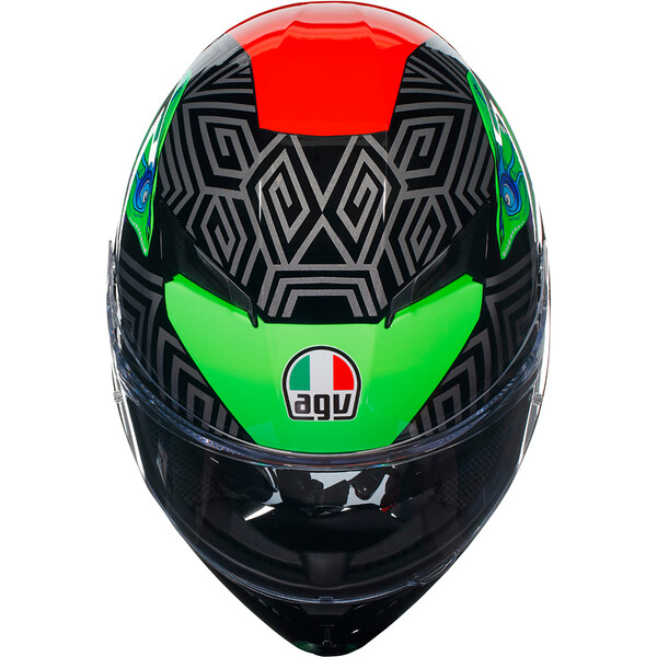 AGV - Casque K3 Kamaleon Noir / Vert / Rouge