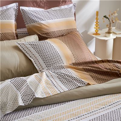 Linge de lit motif bandes géométriques