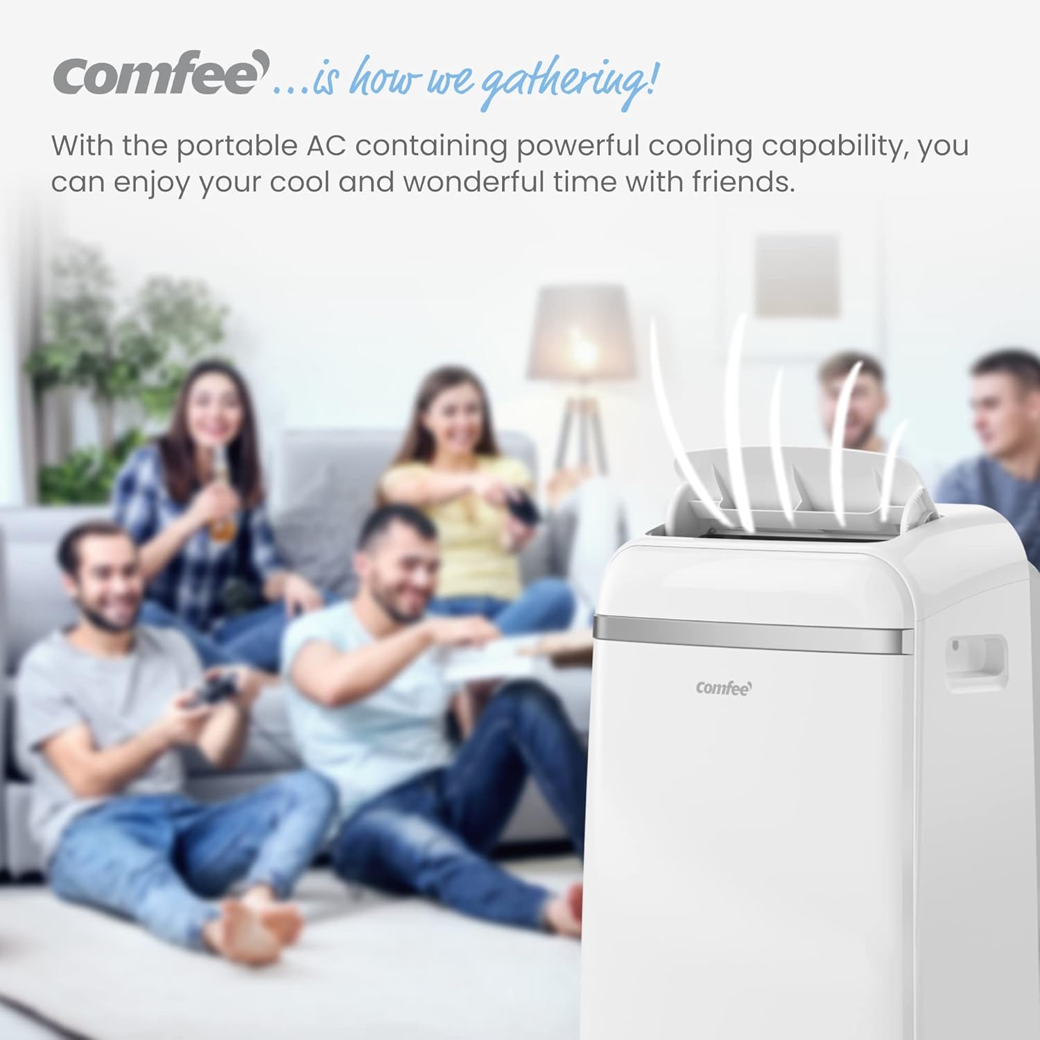 Comfee Mobiles Klimagerät Umweltfreundliches KältemittelPro, 3-in-1 Klimaanlage mit Abluftschlauch, Kühlen und Entfeuchten und Ventilieren, 10000 BTU, 2,9kW, für Räume ca. 80 m³(32 ㎡), EEK A+