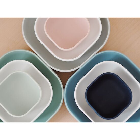 Lot de 3 Bols silicone gigogne   Sage Green        de               Béaba