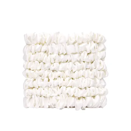 Small Satin Scrunchies White