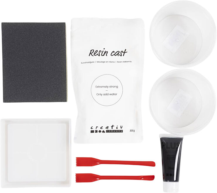 Creativ Company DIY Kit Resin Støbning, Firkantet bakke med terrazzo