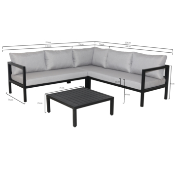 Loungeset Evora Antraciet