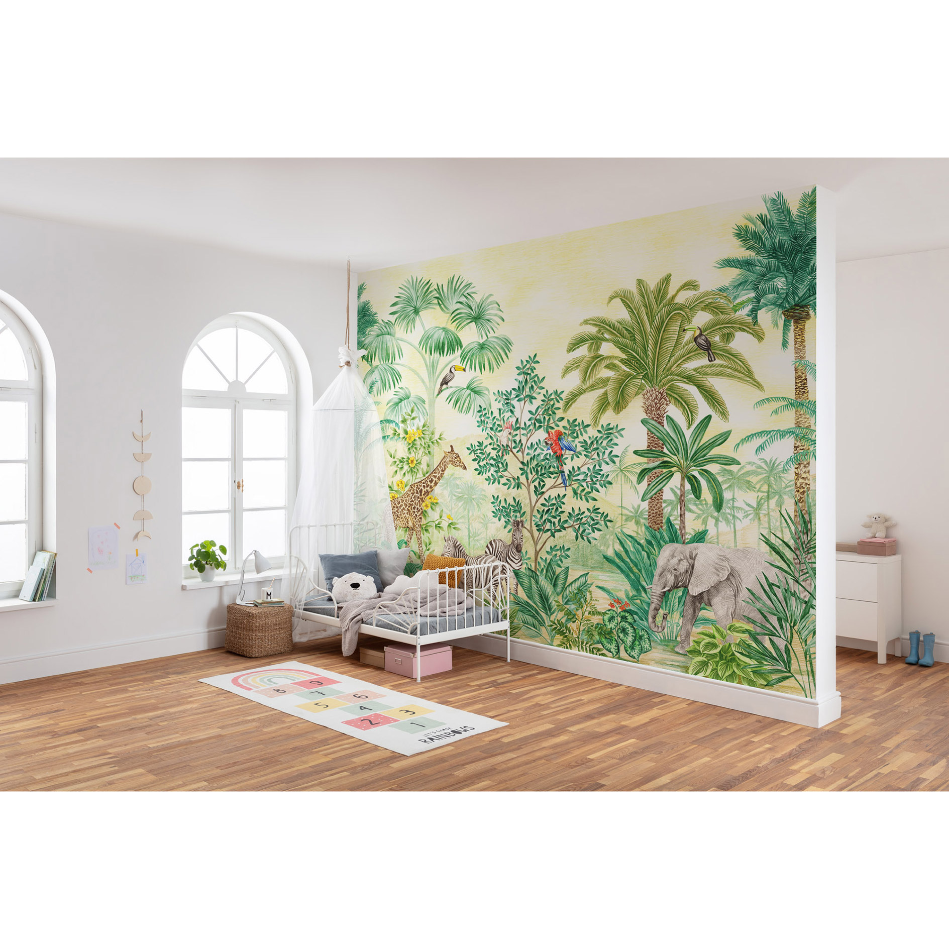 Vlies-Fototapete JUNGLE ADVENTURE - bunt - 350x280 cm