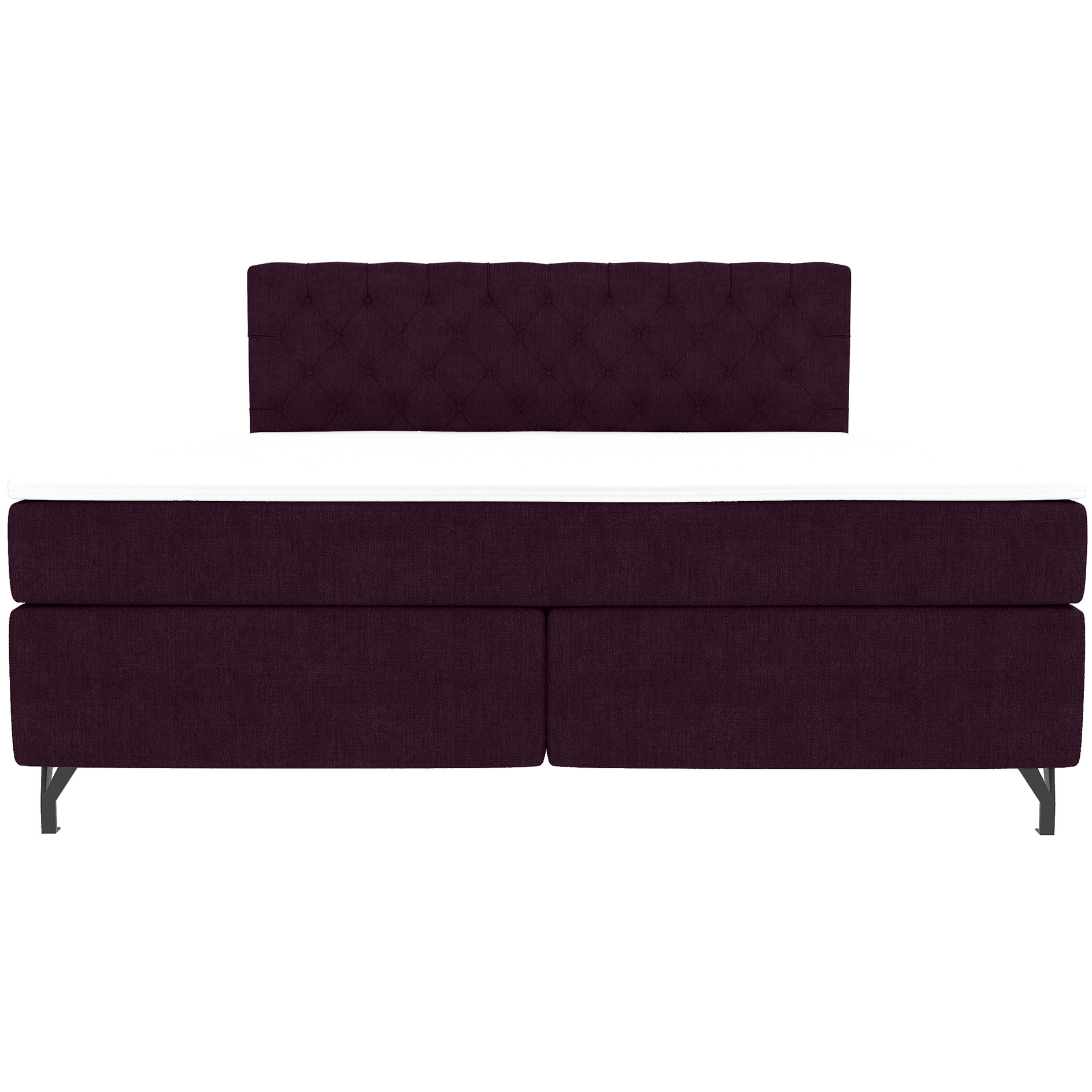 Boxspringbett - weinrot - inklusive Topper - 180x200 cm