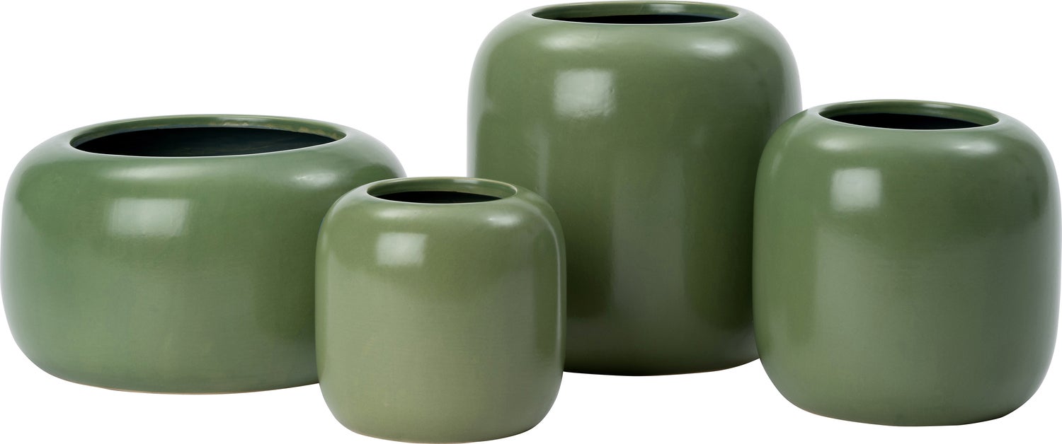 Intratuin bloempot Noelle mat groen D 17,5 H 17 cm