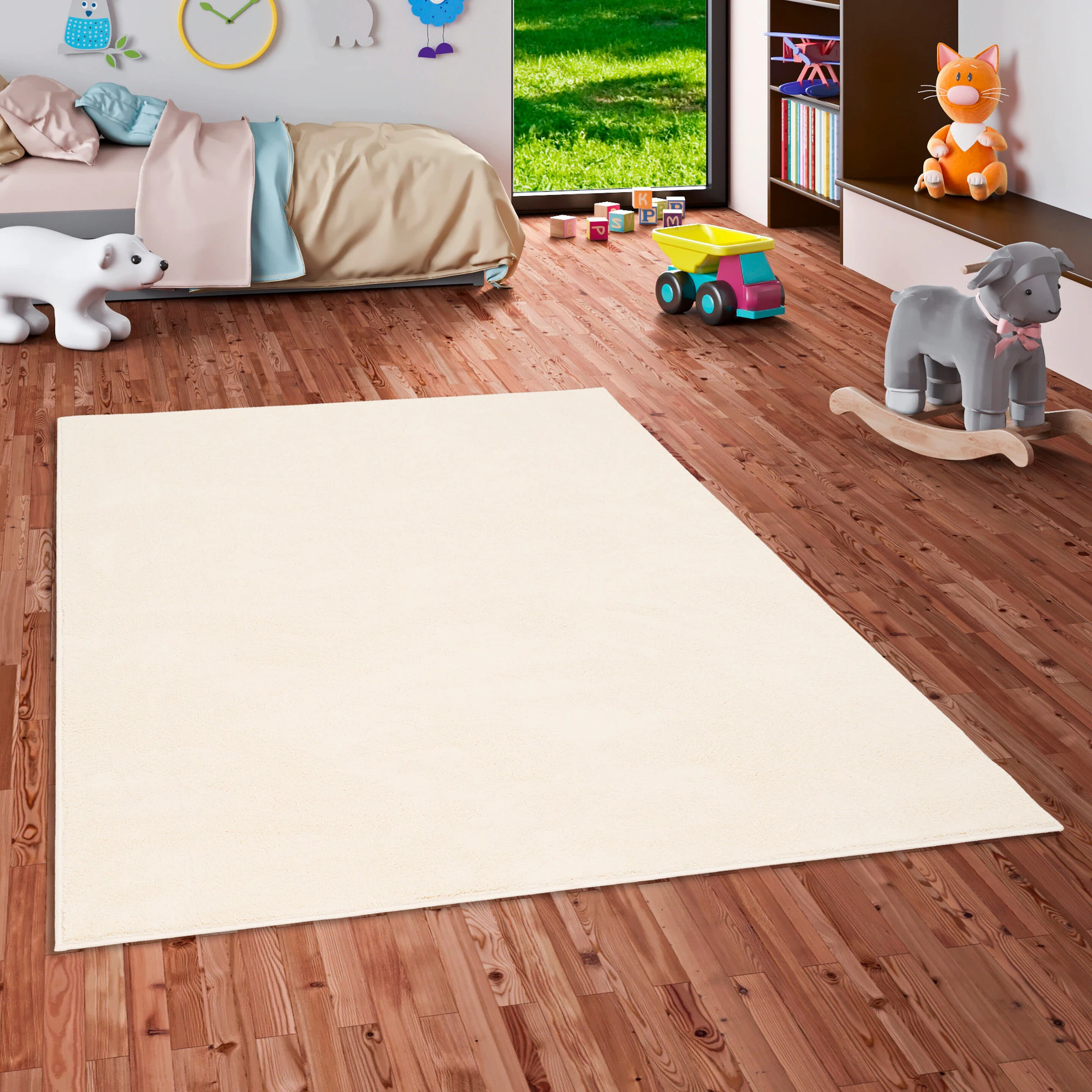 Pergamon Hochflor Langflor Teppich Super Soft Melia Kids Creme - 120x170 cm