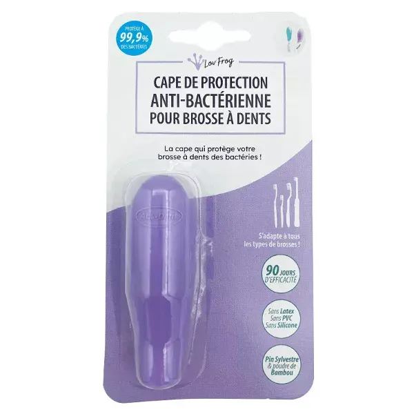 Capa protetora Lov'FROG para escova de dentes roxa