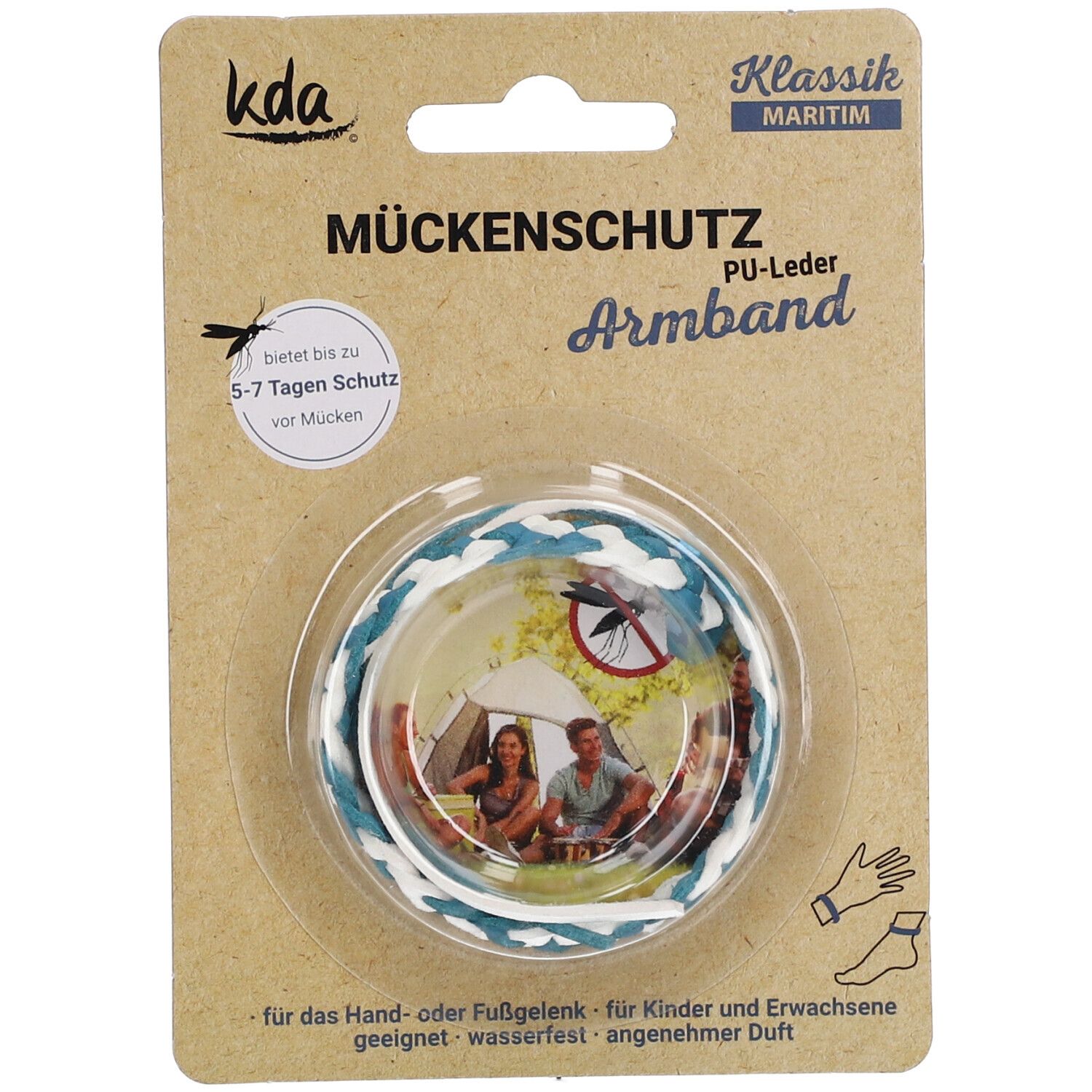 KDA® Mückschutzarmband PU-Leder maritim