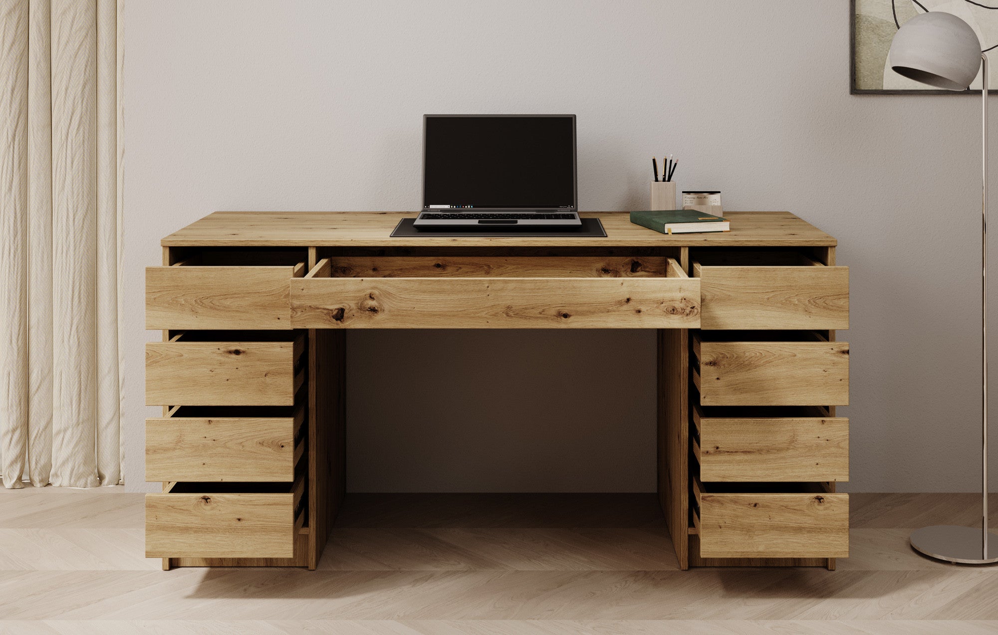 Avio 2 - Bureau - Eiken - 154x55 cm
