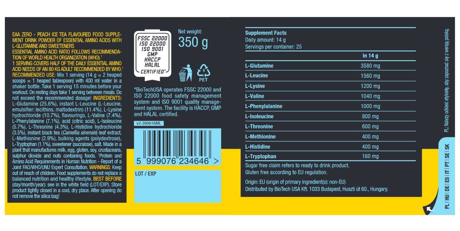 Biotech USA EAA Zero 350 g