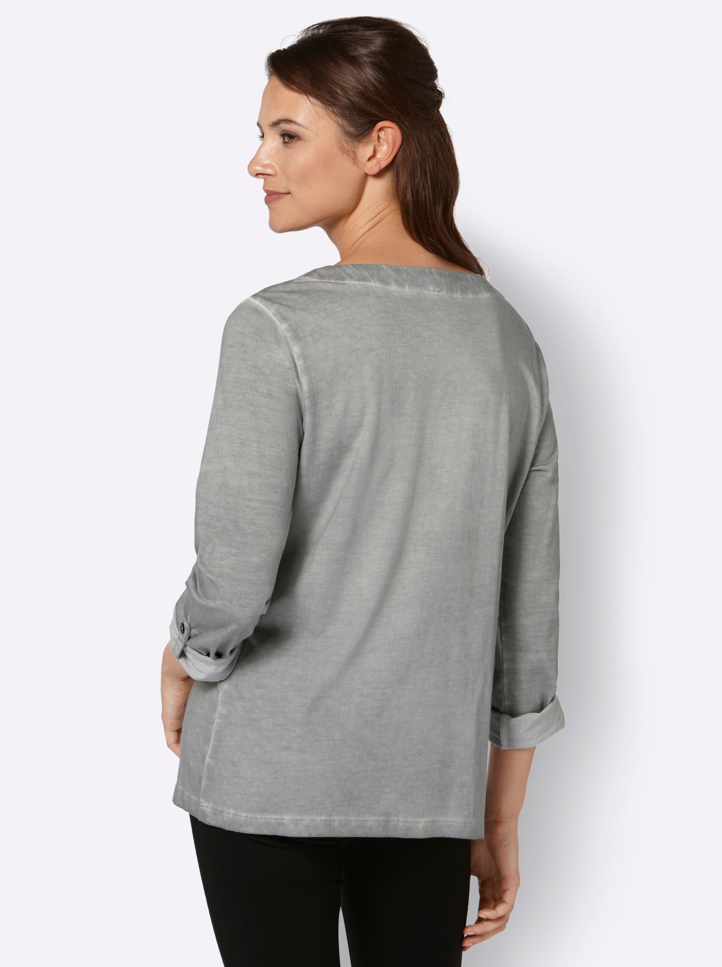 Langarmshirt in grau