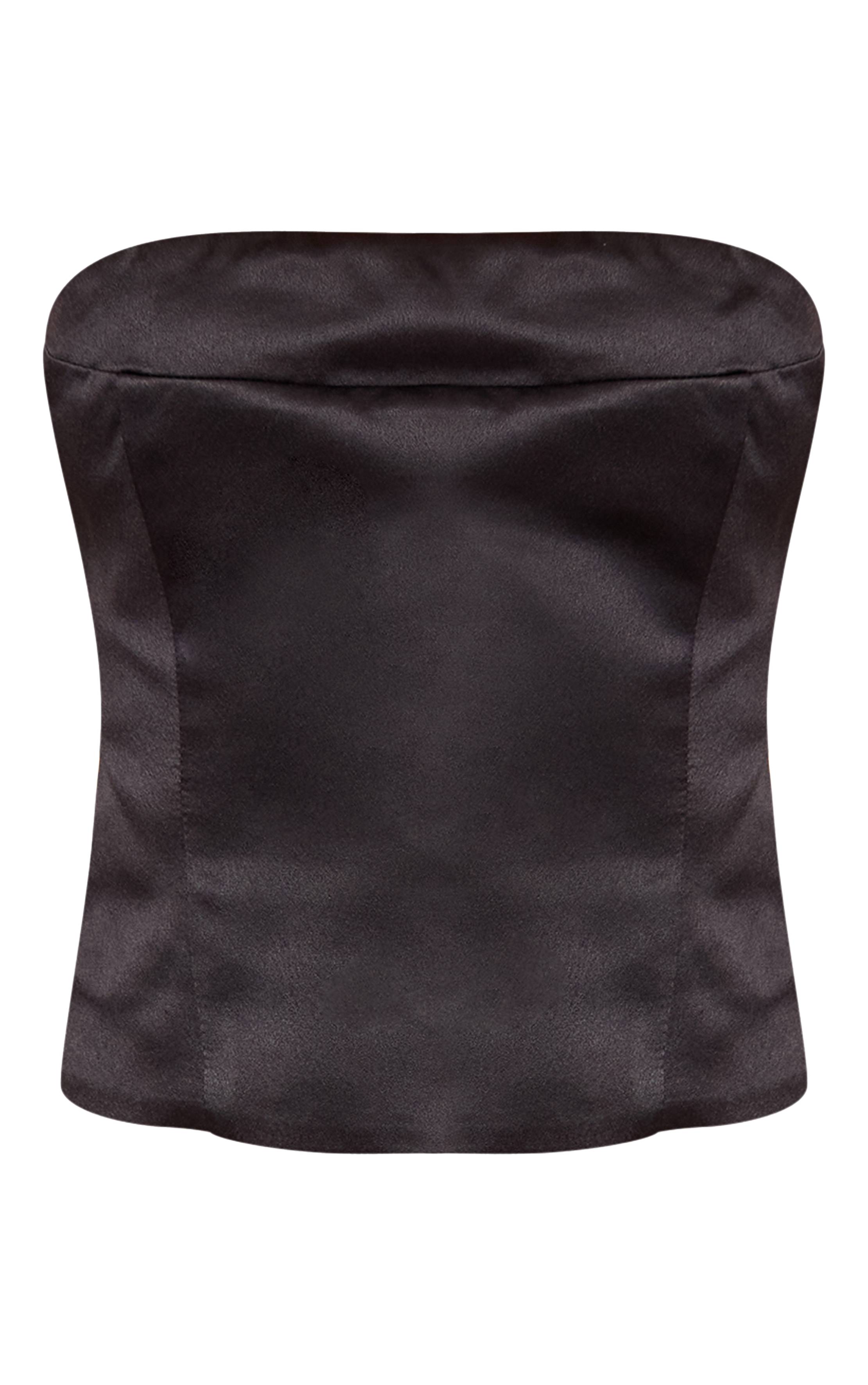 Noir Top Bandeau En Satin
