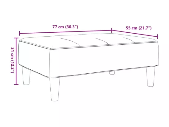 Repose-pied gris foncé 77x55x31 cm tissu