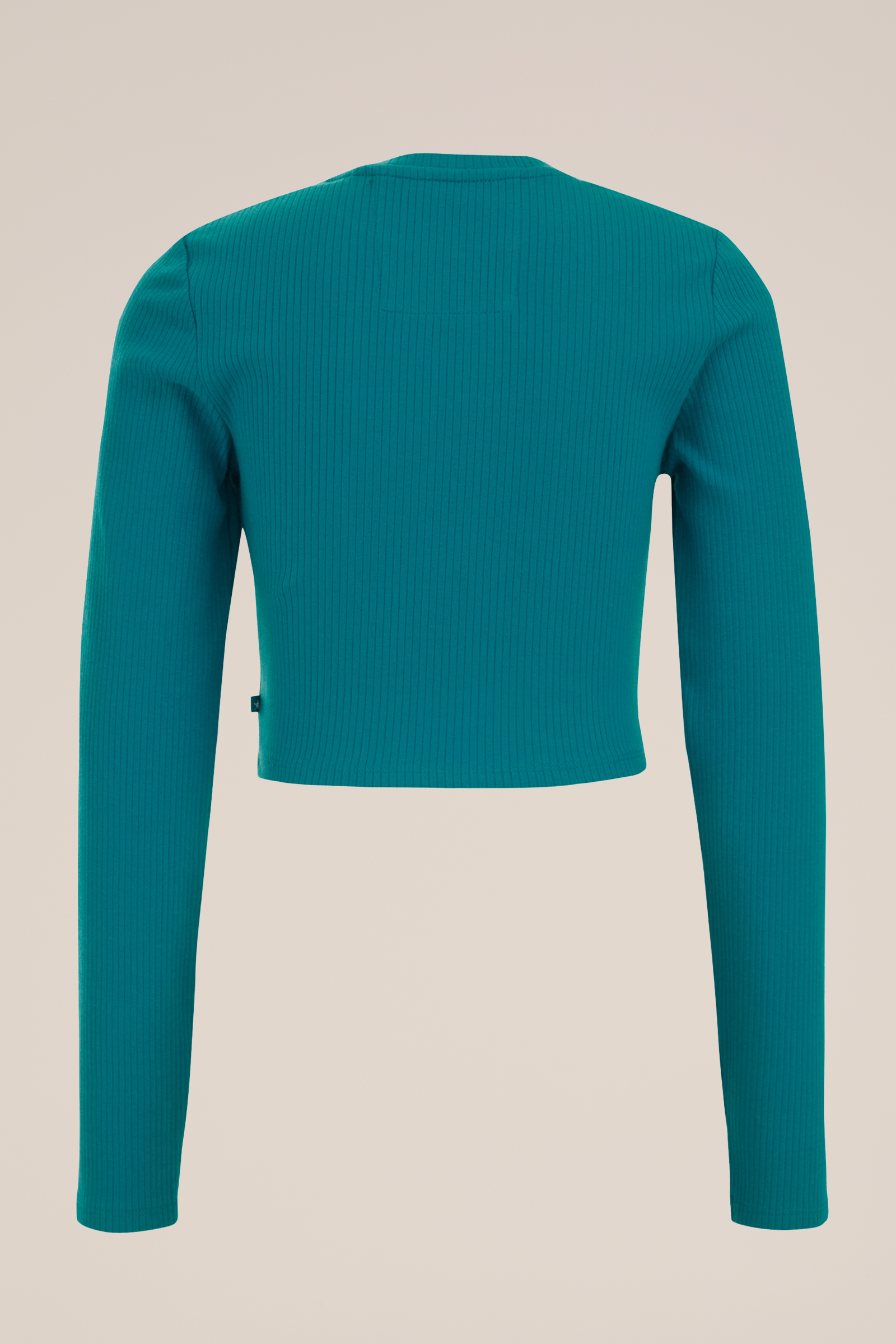 Meisjes cropped T-shirt van ribstof WE Fashion Groen