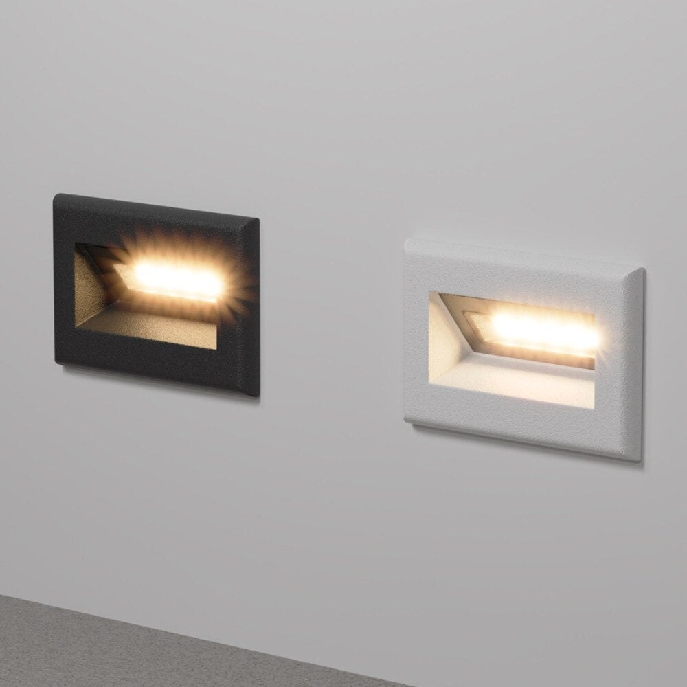 Bosca LED inbouwwandlamp in wit en zwart, 3W, 250lm, IP65, 84mm