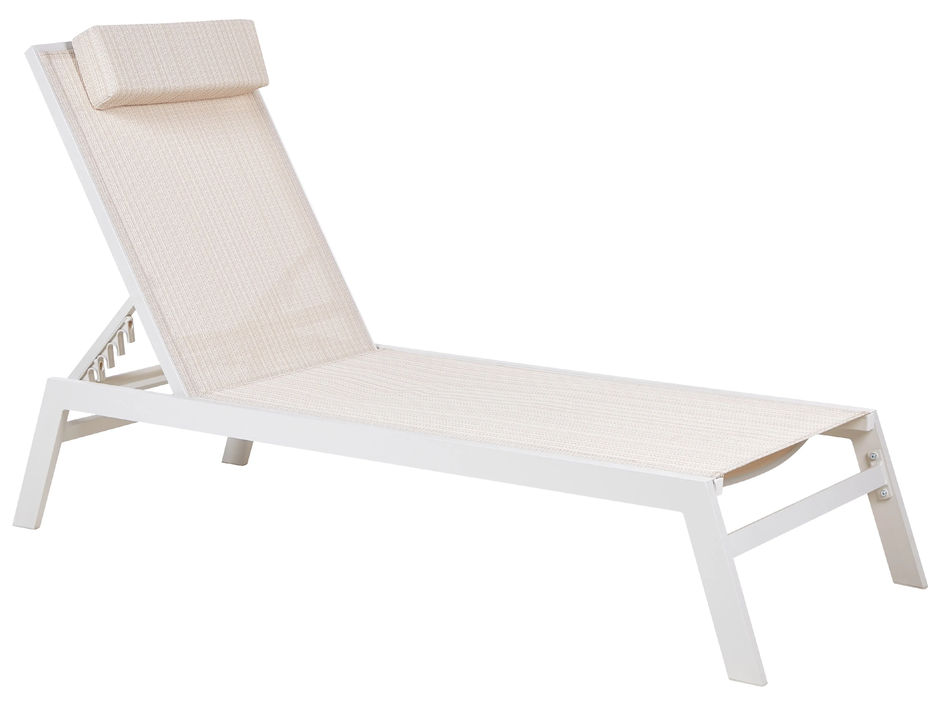 Ligstoel CATANIA achteroververstelbaar Metaal Beige