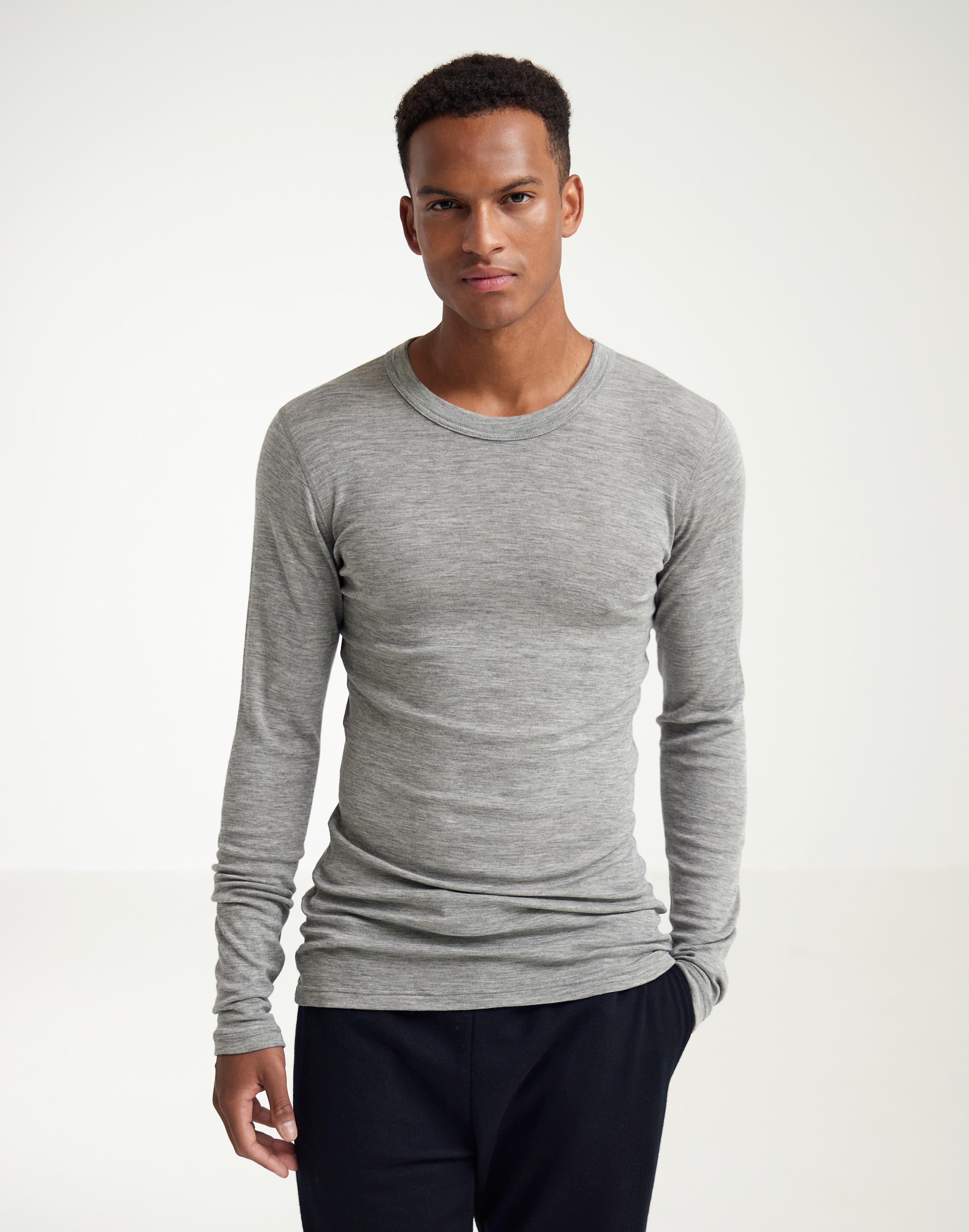 Shirt in merinowol/zijde voor heren - Gratis Verzending