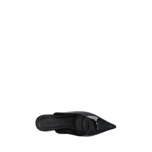 Bianco Rowe Heel Cutline Mules, Black, 39