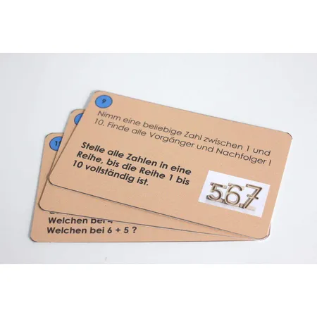 Wissner 42 Aufgabenkärtchen als Ergänzung zu den Stapelzahlen, Aufgaben mit Addition, Subtraktion, Multiplikation und Division