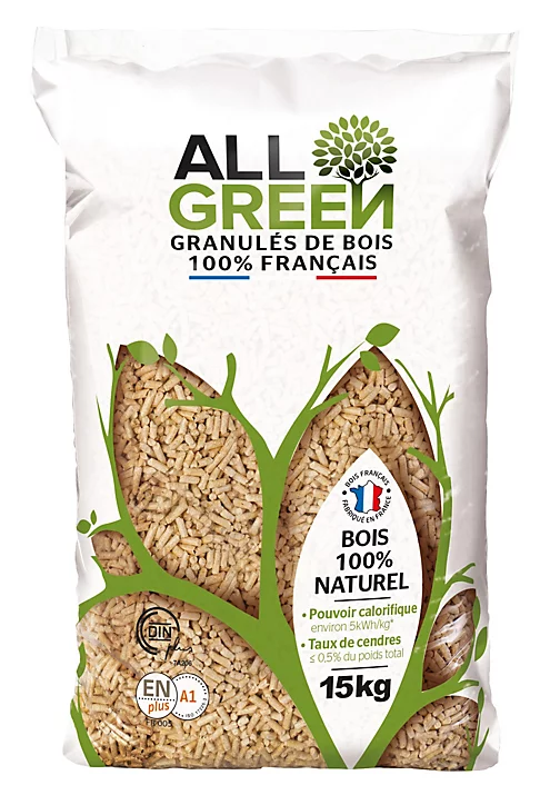 Pellet 100% bois naturel français Flamino All Green 15 kg