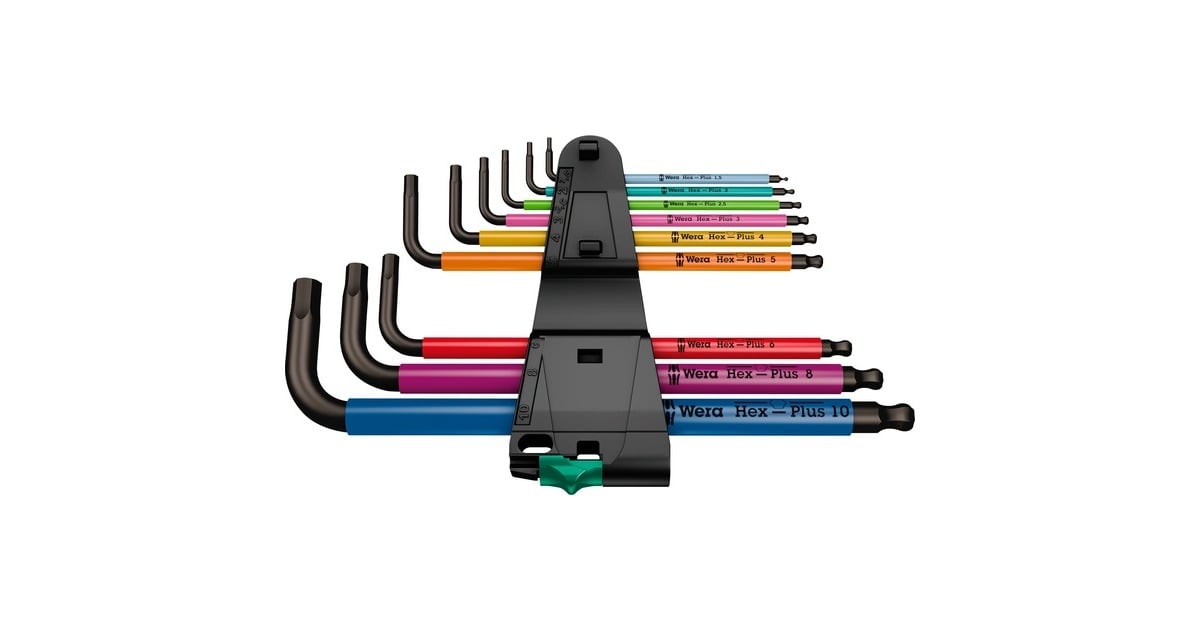 Wera950/9 Hex-Plus Multicolour 1 Stiftsleutelset, metrisch, BlackLaser  (9-delig)