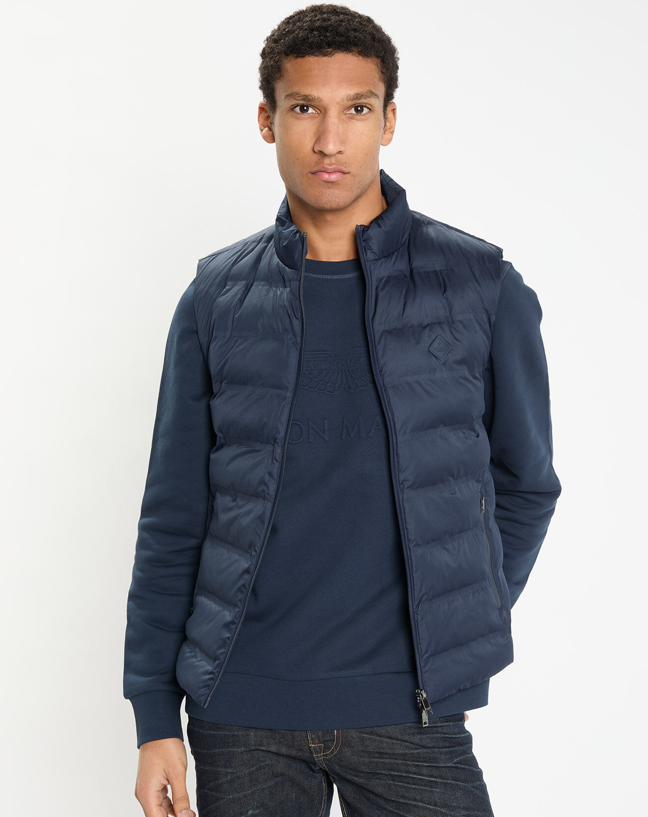 Hackett London Doudoune sans manches bleu marine