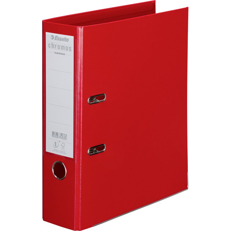 Classeur à levier cartonné Esselte Chromos Plus A4 - Dos 8 cm couleurs assorties classiques
